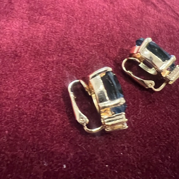 Christian Dior Midnight Blue and Gold Crystal Clip -On Earrings - Picture 10 of 11